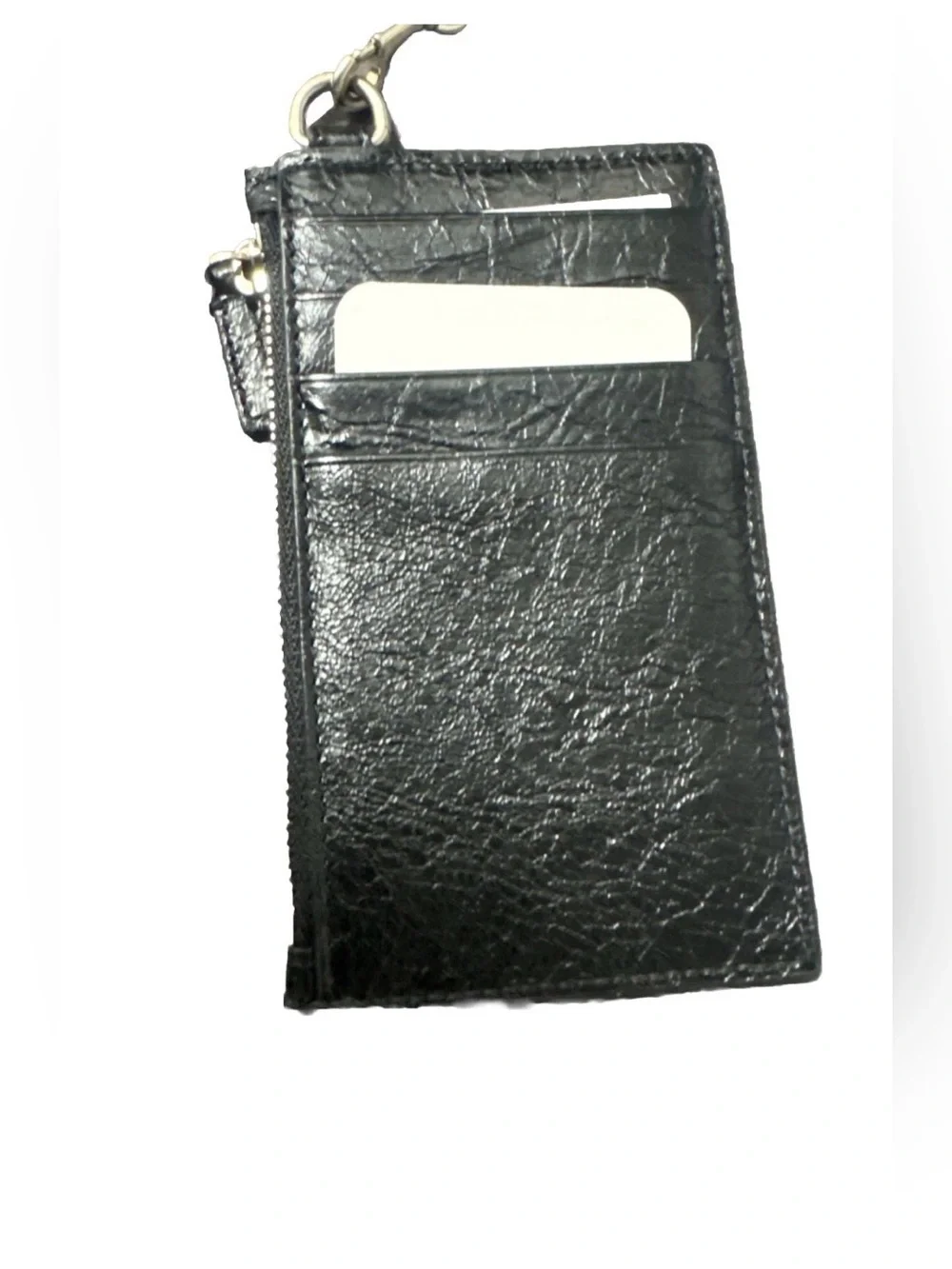 BALENCIAGA Sign Leather Laynard Card Case, Black. Original $475